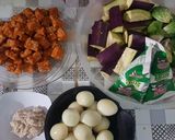 Foto langkah ke 1 dari resep Sayur terong tempe kuah santan ala upie.