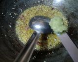 A picture of step 2 of Mushroom Matar curry.