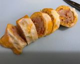 Hình bước làm 5 của món TRỨNG CUỘN CHẢ TÔM (blw)