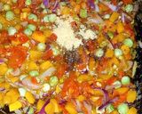 A picture of step 4 of Rainbow fried rice.