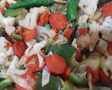 A picture of step 1 of Mix veggies.
