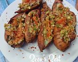 A picture of step 4 of Avocado Salsa stuffed Roasted Sweet Potatoes in 30 minutes.