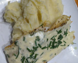 Foto del paso 6 de la receta: Lenguado en ciboulette gratinado con puré crema
