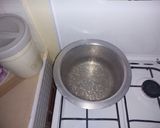 A picture of step 1 of Ugali, Eggs and Greens.