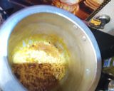 A picture of step 2 of Chanadal with parantha.