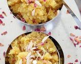 A picture of step 2 of Moong dal halwa.