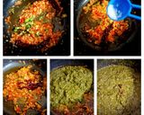 A picture of step 3 of Sarson ka Saag and makki ki Roti.