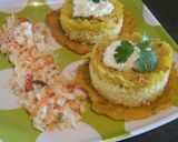 Foto del paso 10 de la receta: Timbal de cangreja en arroz con crema ácida y ensalada marinera
