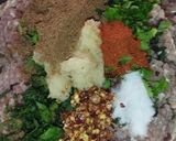 A picture of step 2 of Mughlai koftay anday aloo ka salan.