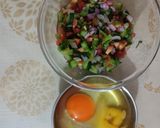 A picture of step 1 of Leftover salad with egg bhurji.
