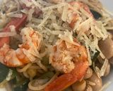Foto del paso 9 de la receta: Spaghetti con calabacín, champiñón y gambones