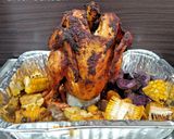 A picture of step 7 of Beer Can Roasted Chicken.