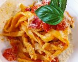 A picture of step 7 of Homemade Fettuccine with Tomato and Basil.