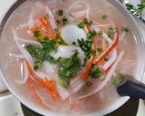 รูปขั้นตอนการทำที่ 4 ของ ข้าวต้มไข่ลวกปูอัดกุ้งแห้ง