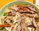 Hình bước làm 1 của món Mì udon nấu thịt vịt