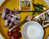 A picture of step 1 of Bacha fish curry.