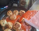 A picture of step 6 of Cheese-Stuffed Meatballs in Chipotle Sauce.
