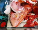 A picture of step 1 of Salmon Fish Head With Whisky Tomato And Onion Sauce.