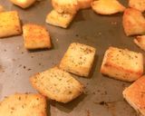 A picture of step 1 of BLT Pasta with garlic croutons.