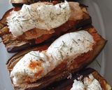 Une image de l'étape 8 de Aubergines au four farcies à la sauce tomates /escalope / mozza.