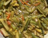 A picture of step 6 of Lentil Fritters in mix veg curry.