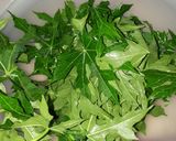 Foto langkah ke 1 dari resep Tumis Daun Pepaya Jepang.