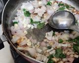 A picture of step 2 of Methi pithla jowar green garlic bhakri and thecha village style.
