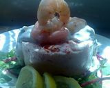A picture of step 8 of Sig's prawn cheesecake.