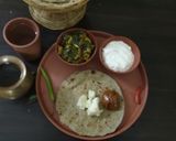 A picture of step 9 of Methi Ringan nu Shaak Bajra no rotlo.