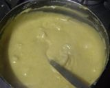 A picture of step 2 of Kesari custard ladoo.