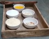 A picture of step 1 of Besan ladoo.