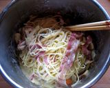 德國香菇雞: 蛋香培根義大利麵(Carbonara)的食譜步驟4照片