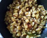 A picture of step 4 of Aloo METHI fry(POTATO FENUGREEK LEAF POWDERFRY).