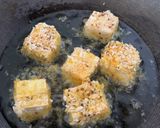 A picture of step 4 of Pea noodle Stir fried with crispy mustard and turmeric tofu.