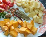 কুমড়ো আলু সব্জী (kumro aloo sabji recipe in Bengali) রেসিপির ধাপ 1 ছবি