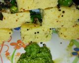 A picture of step 7 of Gujurati Khaman Dhokla.