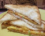 Foto langkah ke 6 dari resep Roti Panggang isi Omlet telur.