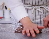 A picture of step 6 of Chocolate Sandwich Cookies / Crispy Cocoa Cookies filled with a Smooth Chocolate Cheese Cream.