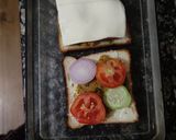 A picture of step 1 of Bombay Masala Toast.