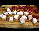 Foto del paso 3 de la receta: Guiso de patata y guisante con chorizo y bacon ahumado