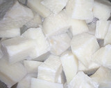 A picture of step 1 of Boiled yam with spring onion sauce.