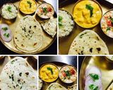 A picture of step 3 of Punjabi Dinner thali.