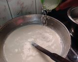 A picture of step 2 of Kesar Pista ice cream made in ice cream pot.