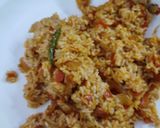 A picture of step 3 of Tomato onion rice for lunch.