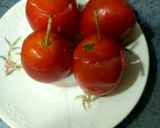 A picture of step 4 of Veggie Tomato Shots.