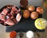 A picture of step 1 of Bhuna gosht /Bhuna mutton.