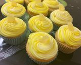 A picture of step 5 of Sicily Lemon Swirl Cupcakes.