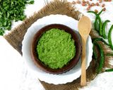 A picture of step 5 of Falahari green Chutney.