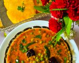 मटर कैप्सिकम करी विथ मक्का पूरी (Green Peas Capsicum Curry with Makka Poori) रेसिपी चरण 10 फोटो