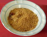 A picture of step 5 of Ellu satham (ellorai in Tamil)-Rice cooked with sesame seed masala powder.
